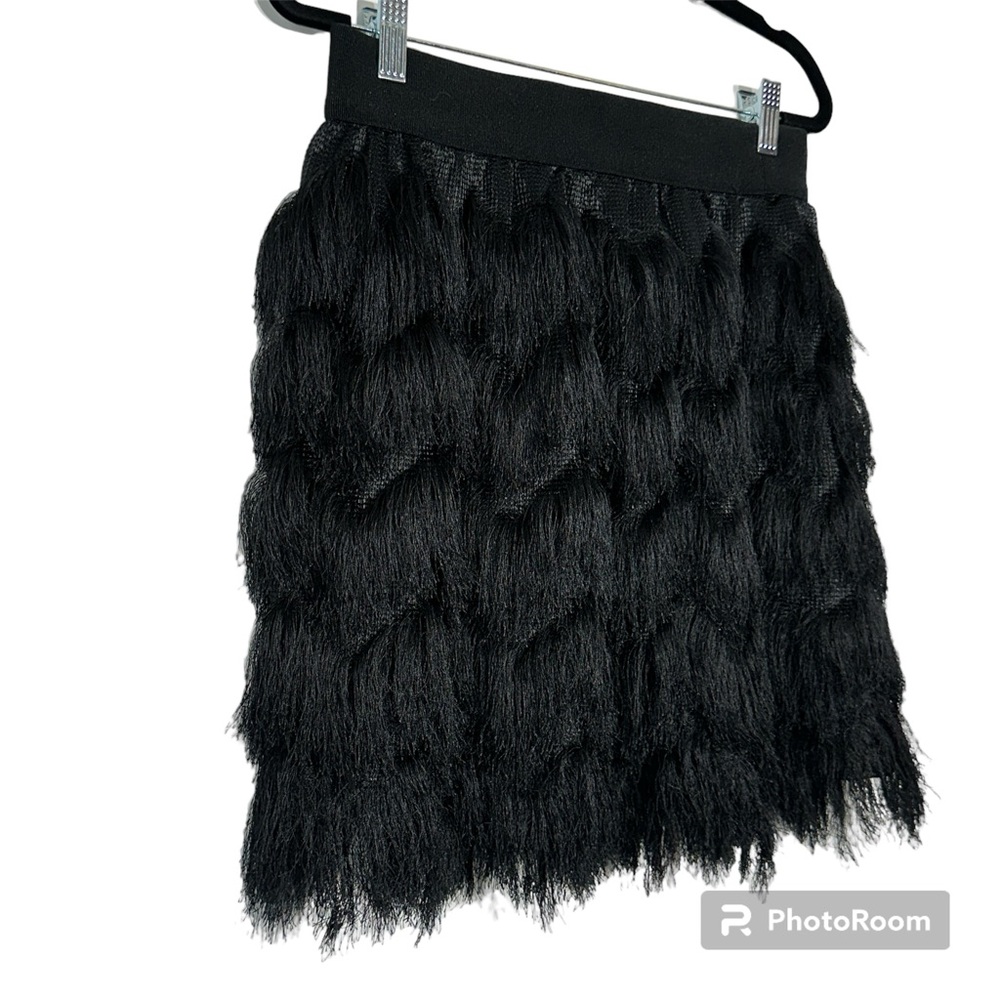 Banana Republic Womens Black Fringe Mini Skirt